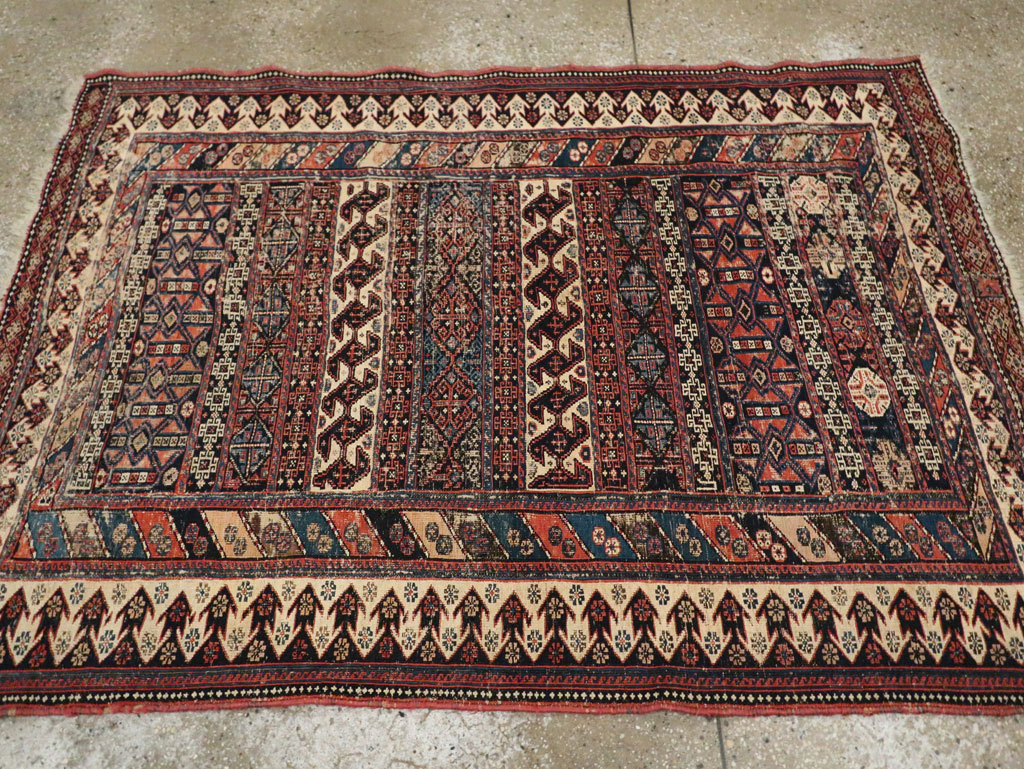 Antique Central Asian Soumak Accent Rug, No.29409 - Gsblank