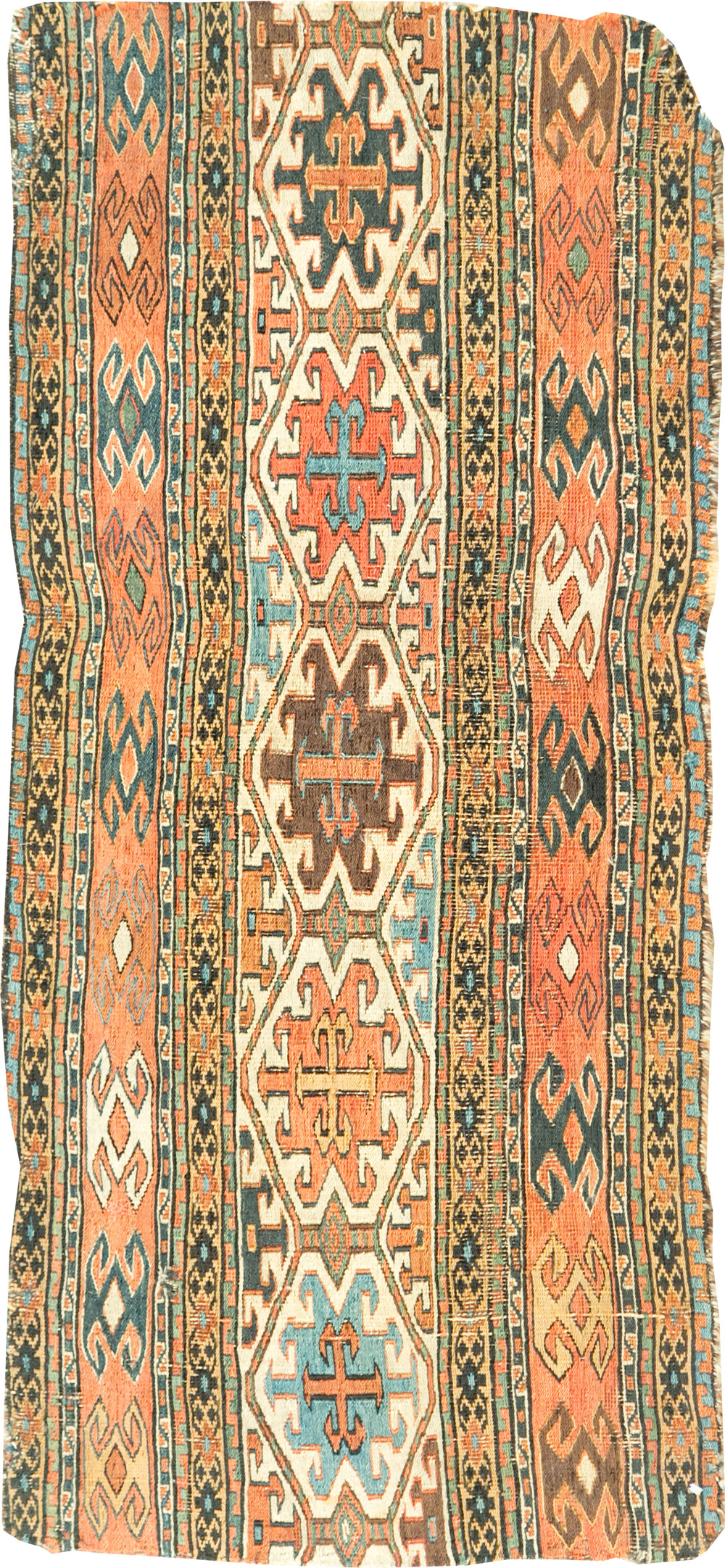 Antique Central Asian Flatweave Soumak Throw Rug, No.29410 - Gsblank