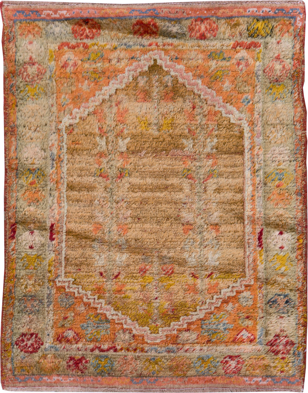 Antique Turkish Angora Oushak Throw Rug, No.29412 - Gsblank