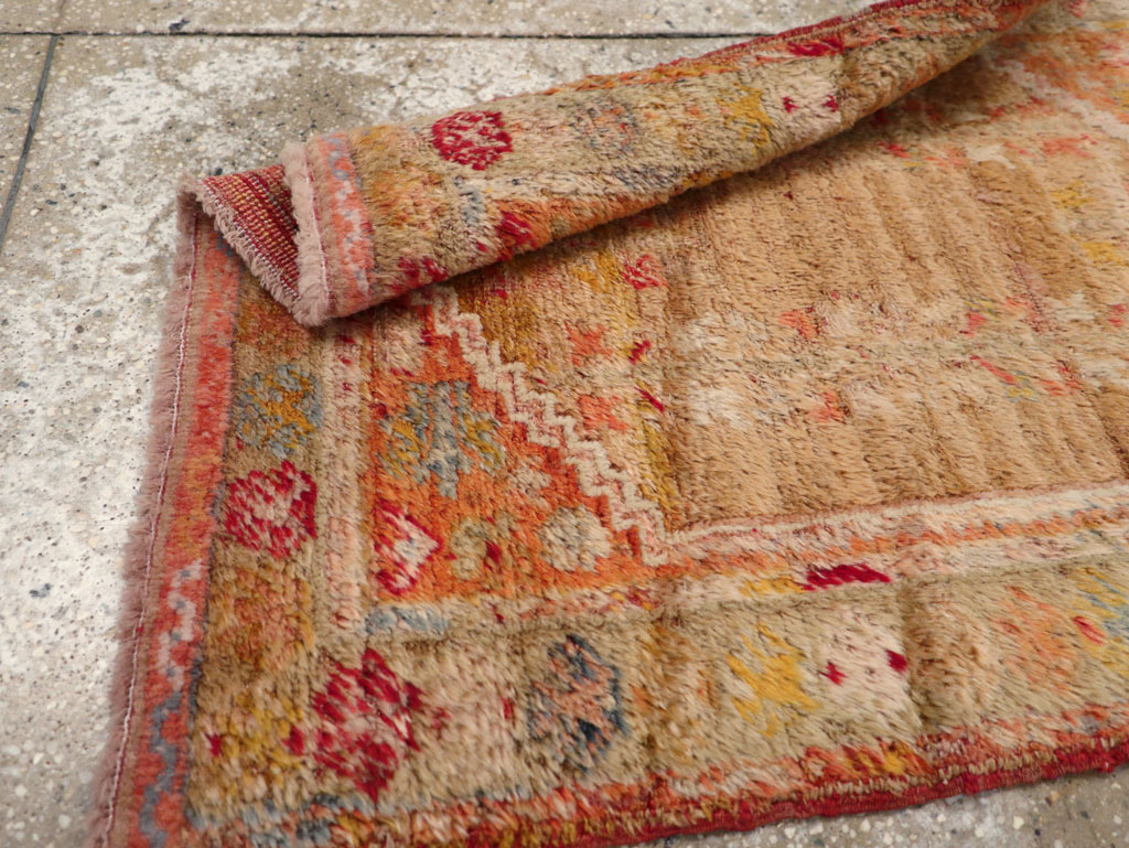 Antique Turkish Angora Oushak Throw Rug, No.29412 - Gsblank