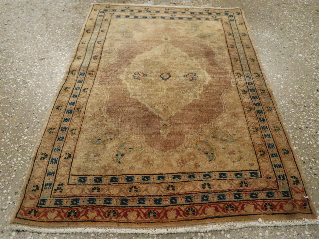 Antique Persian Tabriz Throw Rug, No.29414 - Gsblank