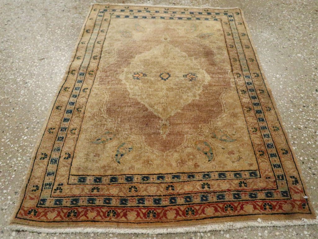 Antique Persian Tabriz Throw Rug, No.29414 - Gsblank