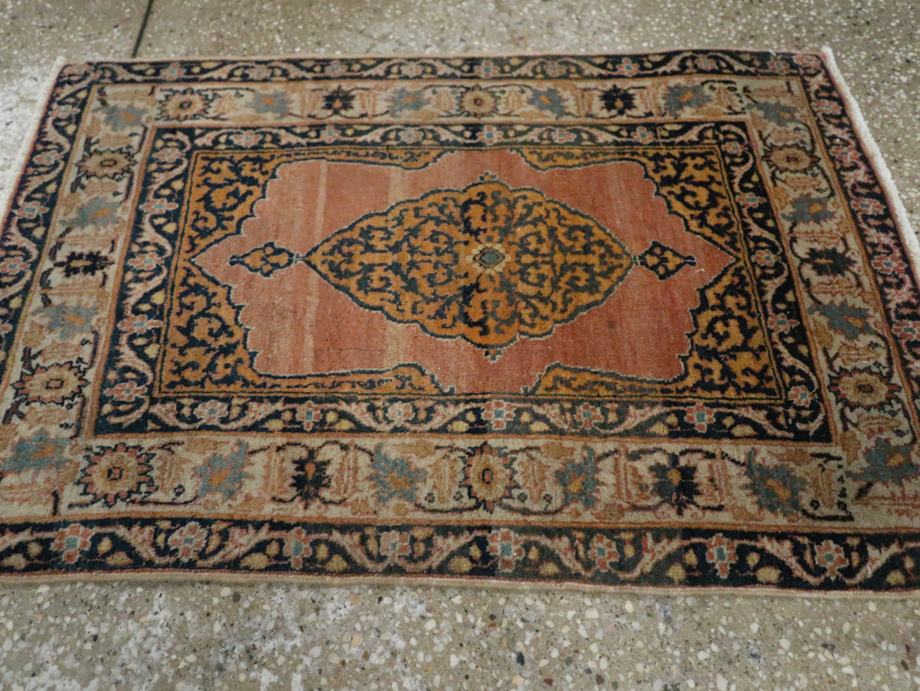 Antique Persian Tabriz Haji Jalili Throw Rug, No.29415 - Gsblank
