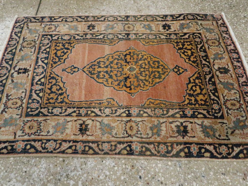 Antique Persian Tabriz Haji Jalili Throw Rug, No.29415 - Gsblank