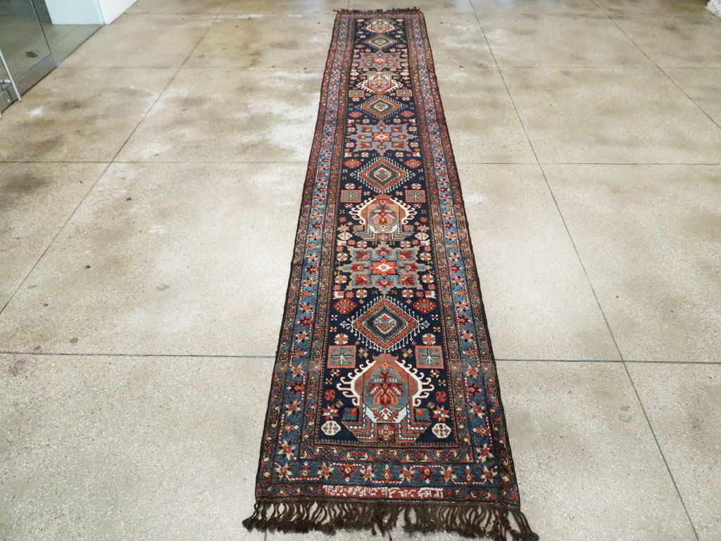 Antique Persian Heriz Long Runner, No.29434 - Gsblank