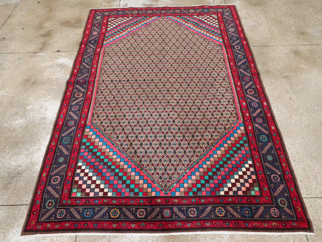 Vintage Persian Hamadan Accent Carpet, No.29449 - Gsblank