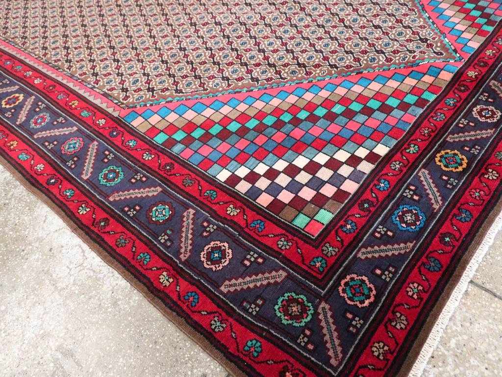 Vintage Persian Hamadan Accent Carpet, No.29449 - Gsblank