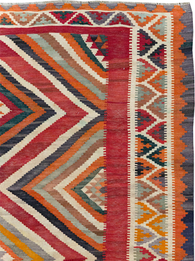 Vintage Persian Flatweave Kilim Accent Rug, No.29453 - Gsblank