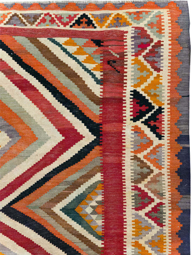 Vintage Persian Flatweave Kilim Accent Rug, No.29453 - Gsblank