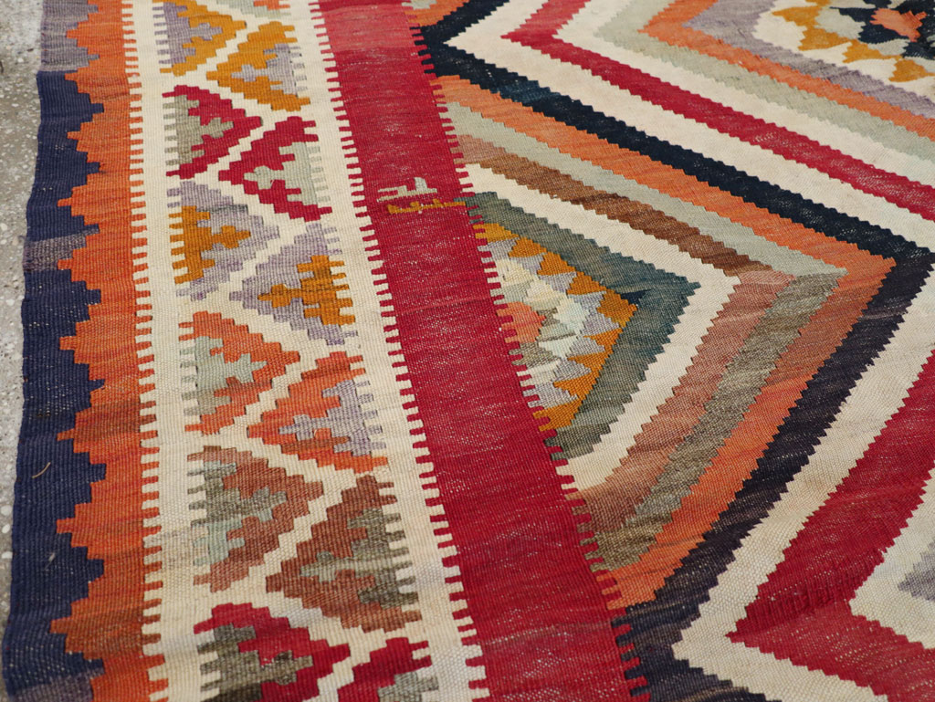 Vintage Persian Flatweave Kilim Accent Rug, No.29453 - Gsblank