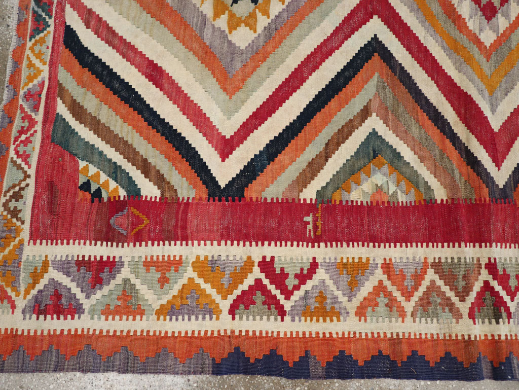 Vintage Persian Flatweave Kilim Accent Rug, No.29453 - Gsblank