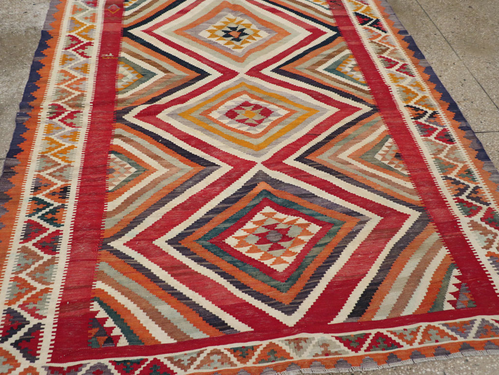 Vintage Persian Flatweave Kilim Accent Rug, No.29453 - Gsblank