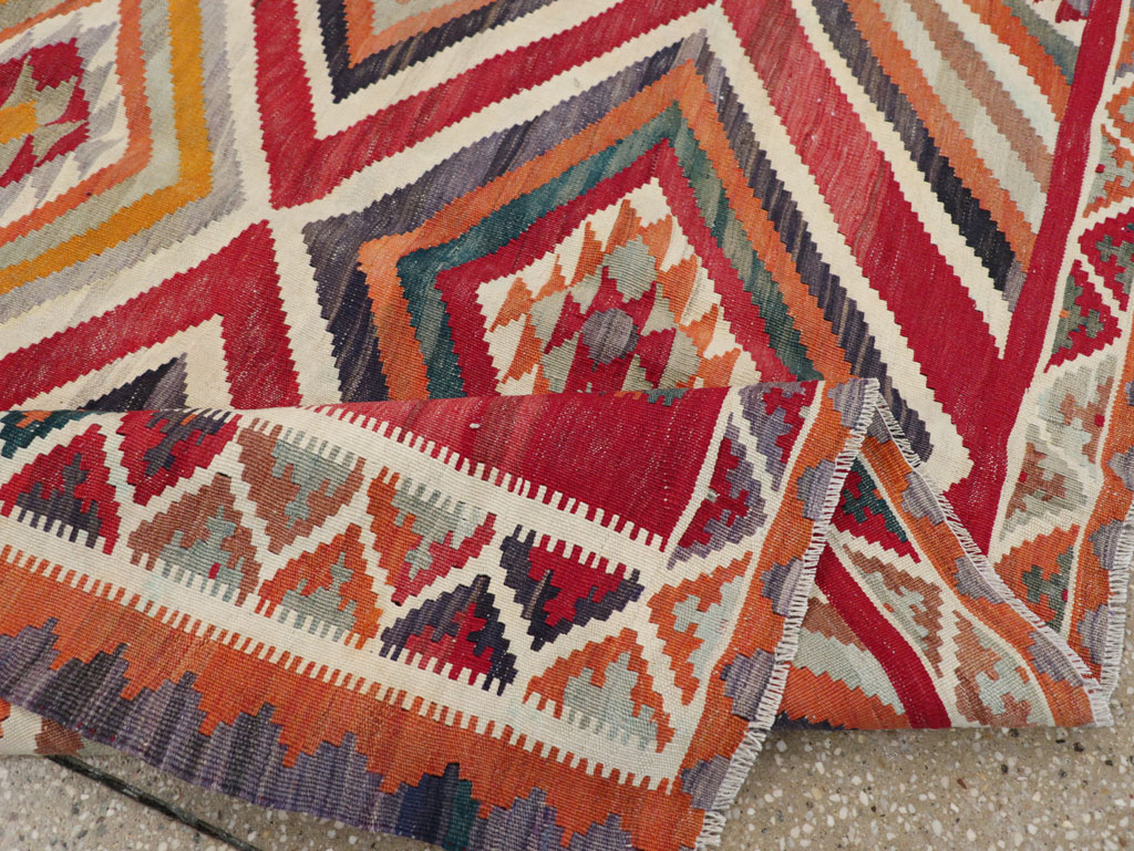Vintage Persian Flatweave Kilim Accent Rug, No.29453 - Gsblank