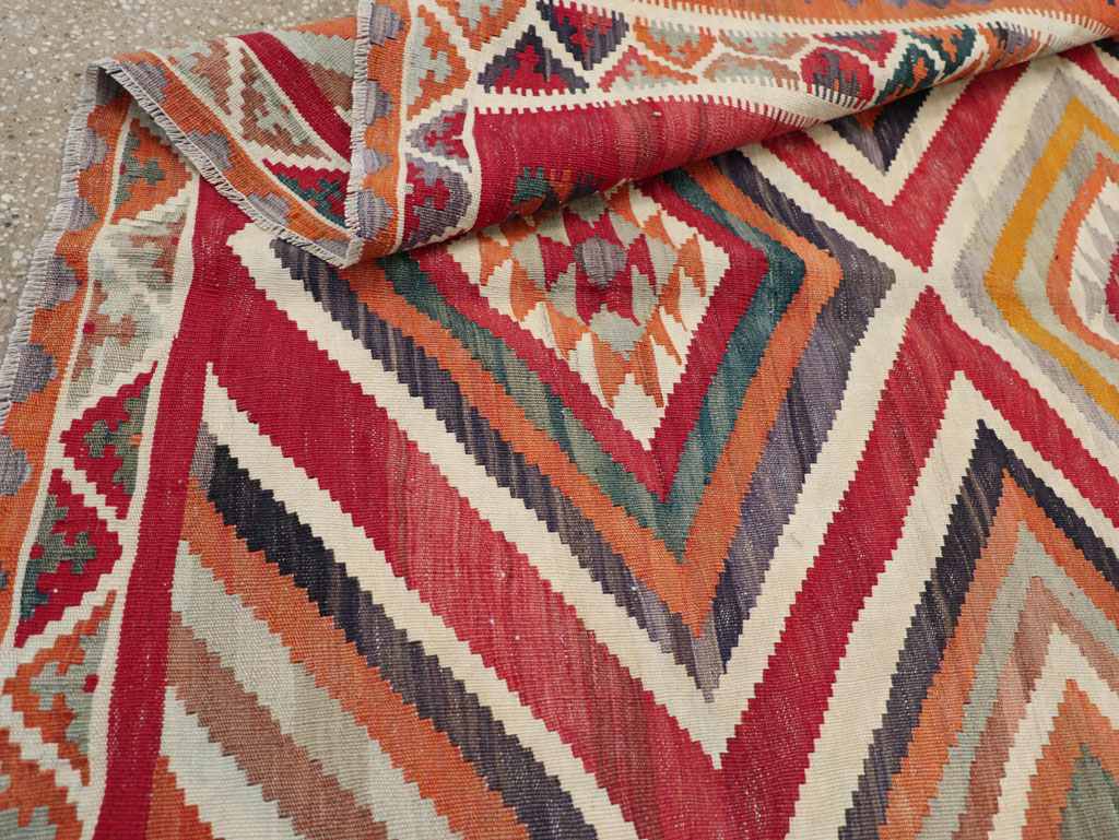 Vintage Persian Flatweave Kilim Accent Rug, No.29453 - Gsblank