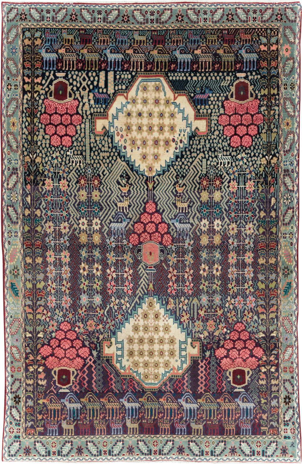 Vintage Persian Kurd Accent Rug, No.29457 - Gsblank