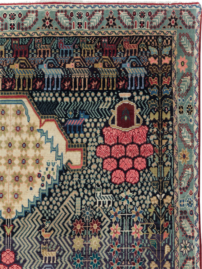 Vintage Persian Kurd Accent Rug, No.29457 - Gsblank