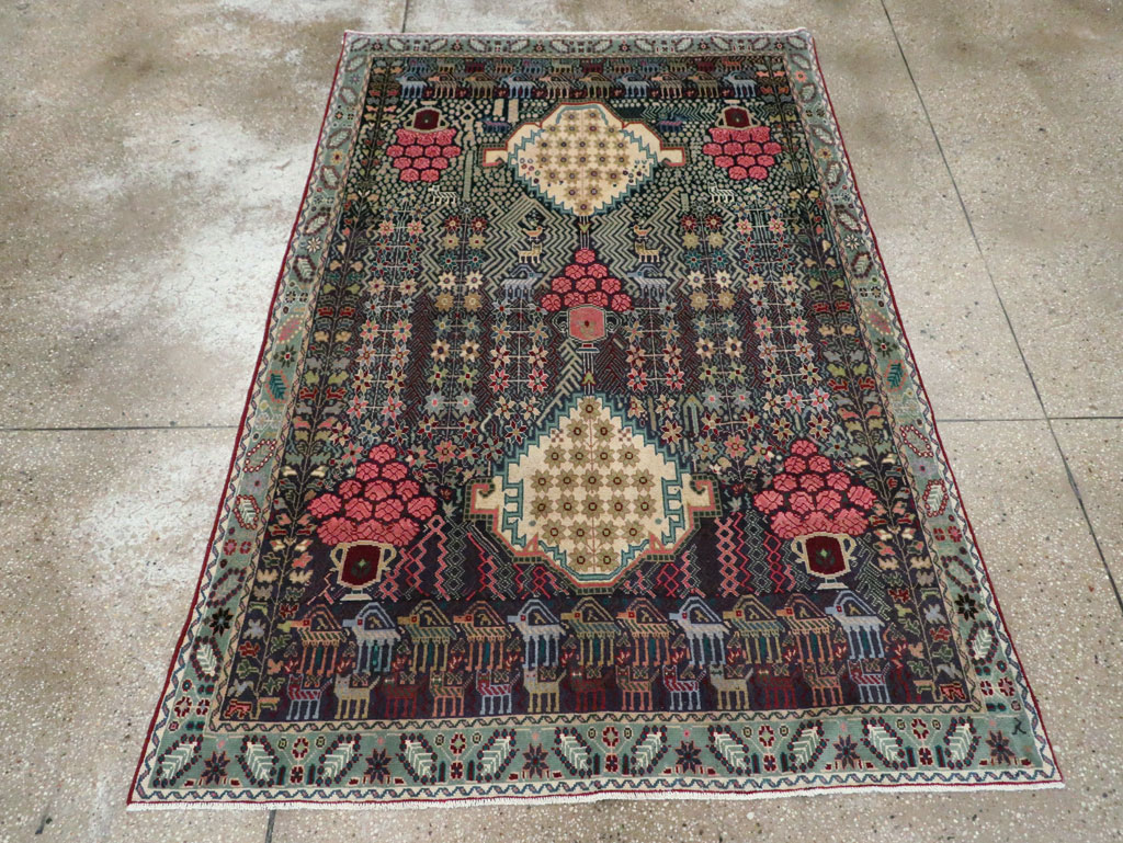 Vintage Persian Kurd Accent Rug, No.29457 - Gsblank