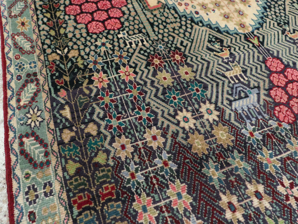 Vintage Persian Kurd Accent Rug, No.29457 - Gsblank