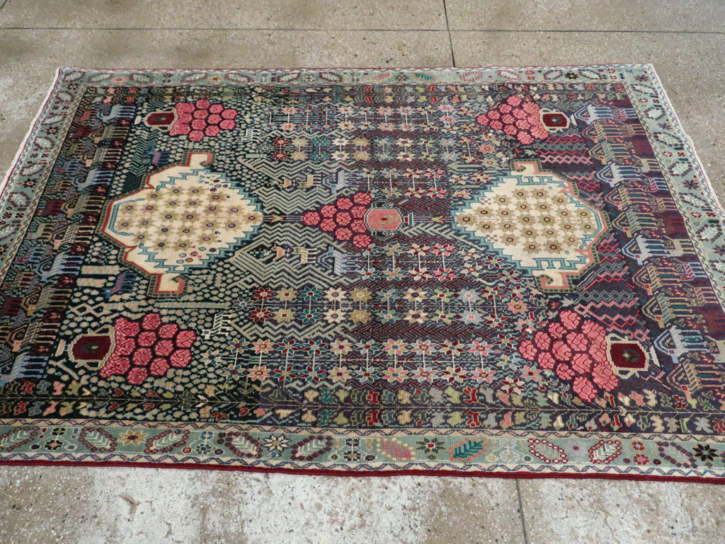 Vintage Persian Kurd Accent Rug, No.29457 - Gsblank