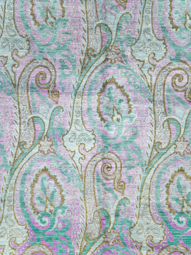 Contemporary Turkish Peacock Inspired Room Size Carpet, No.29461 - Gsblank