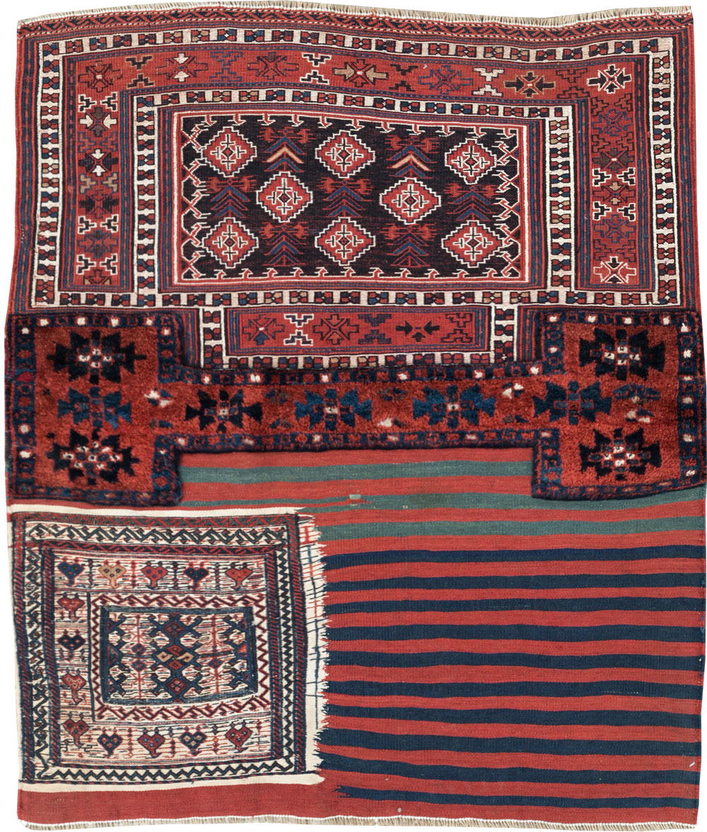 Vintage Persian Chaharmahal Bakhtiari Tacheh Flatweave Kilim , No.29473 - Gsblank