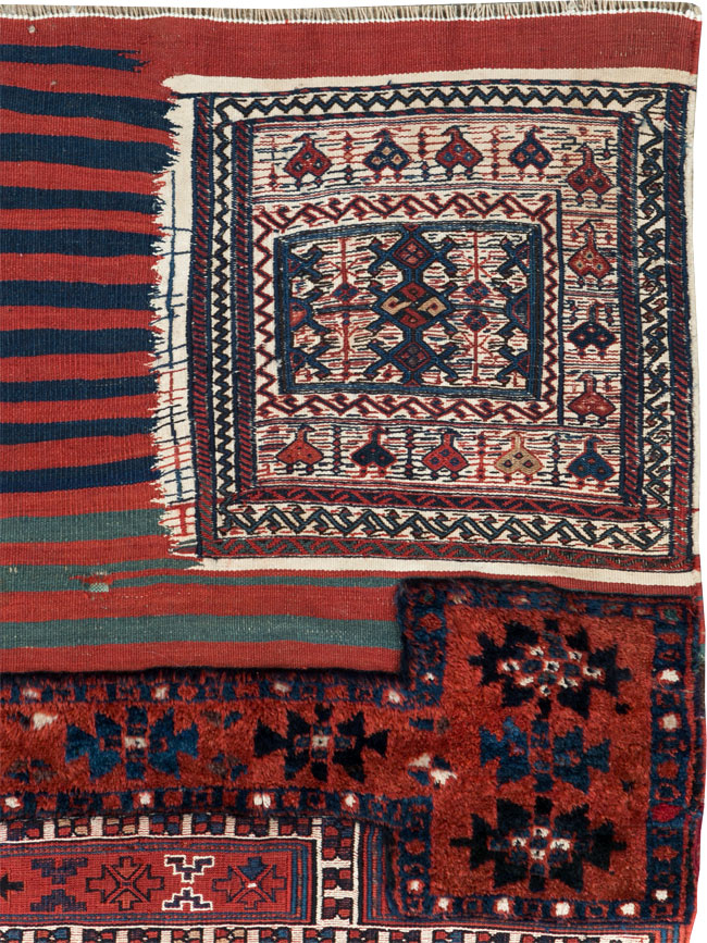 Vintage Persian Chaharmahal Bakhtiari Tacheh Flatweave Kilim , No.29473 - Gsblank