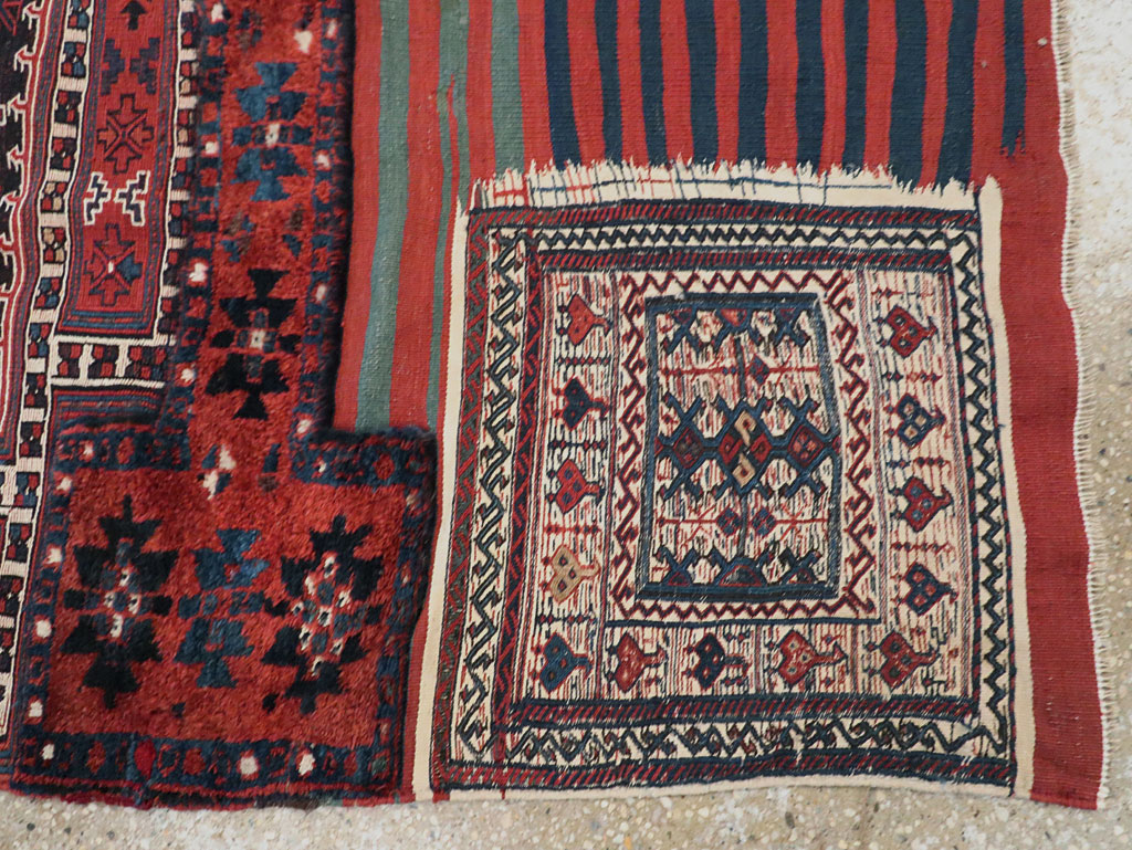 Vintage Persian Chaharmahal Bakhtiari Tacheh Flatweave Kilim , No.29473 - Gsblank