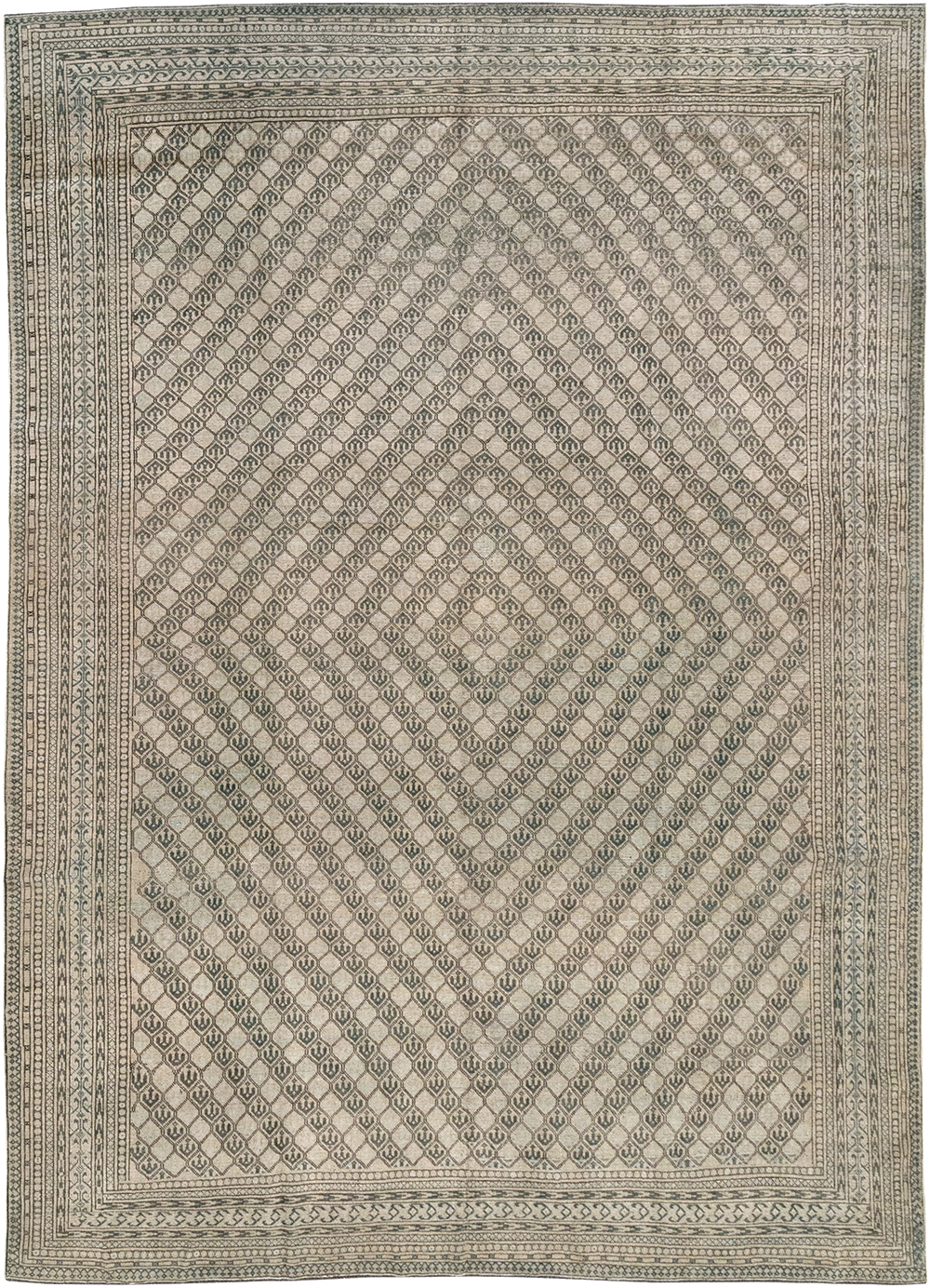 Vintage Central Asia Turkoman Room Size Carpet, No.29493 - Gsblank