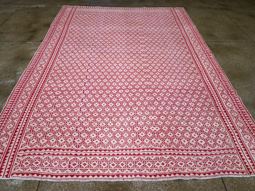 Vintage Persian Flatweave Kilim Room Size Carpet, No.29502 - Gsblank