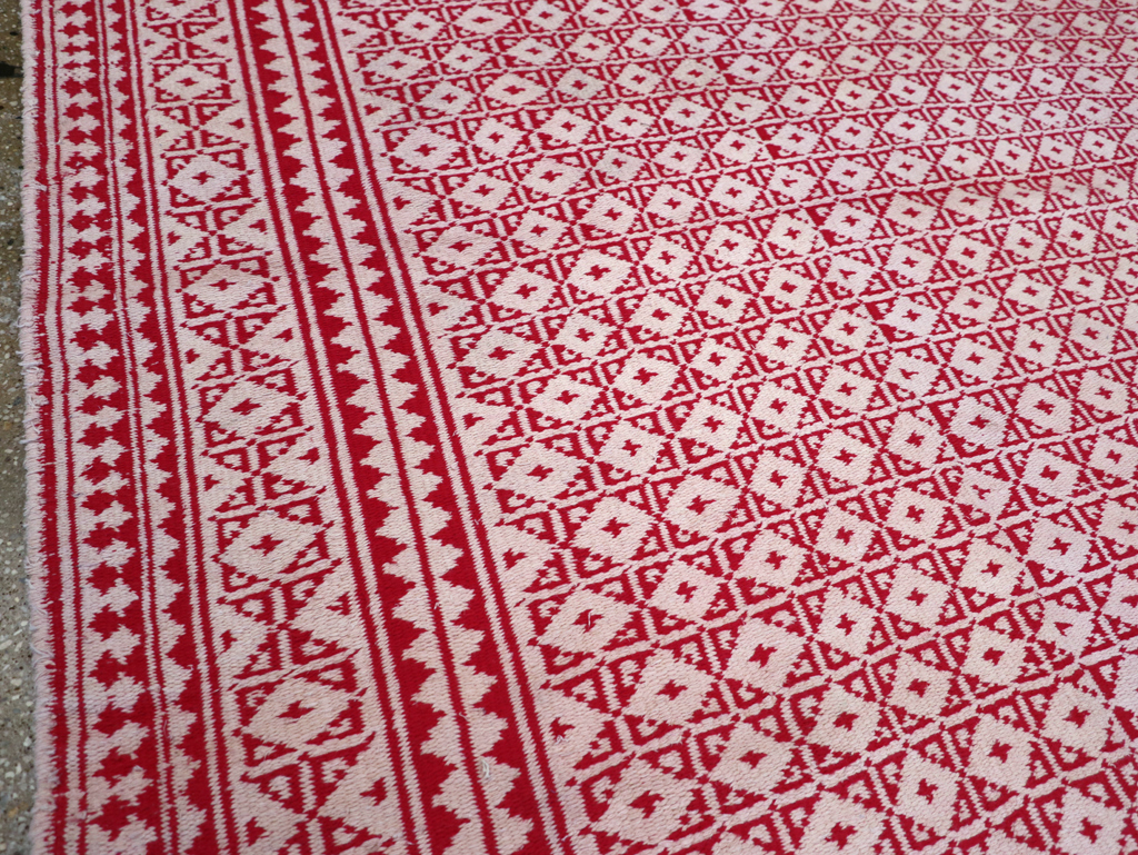 Vintage Persian Flatweave Kilim Room Size Carpet, No.29502 - Gsblank