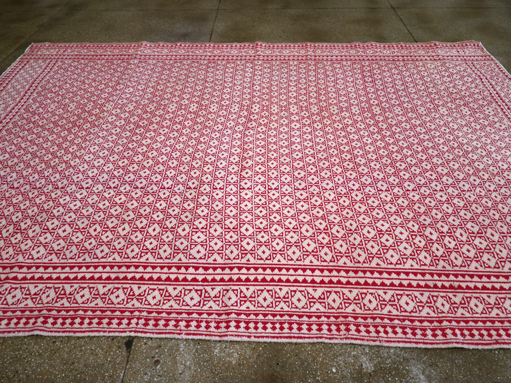 Vintage Persian Flatweave Kilim Room Size Carpet, No.29502 - Gsblank