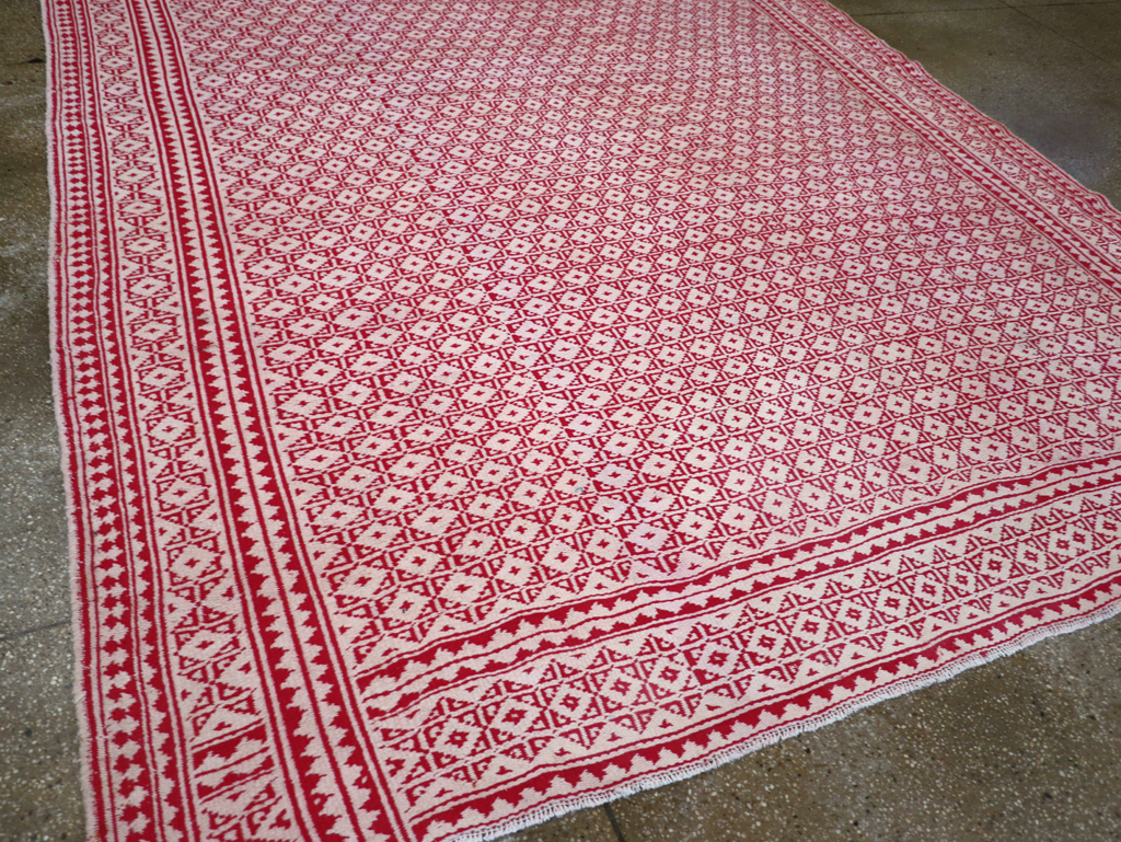 Vintage Persian Flatweave Kilim Room Size Carpet, No.29502 - Gsblank