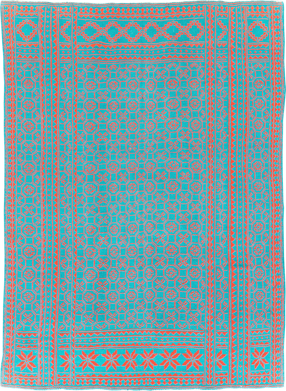 Vintage Persian Flatweave Kilim Room Size Carpet, No.29507 - Gsblank