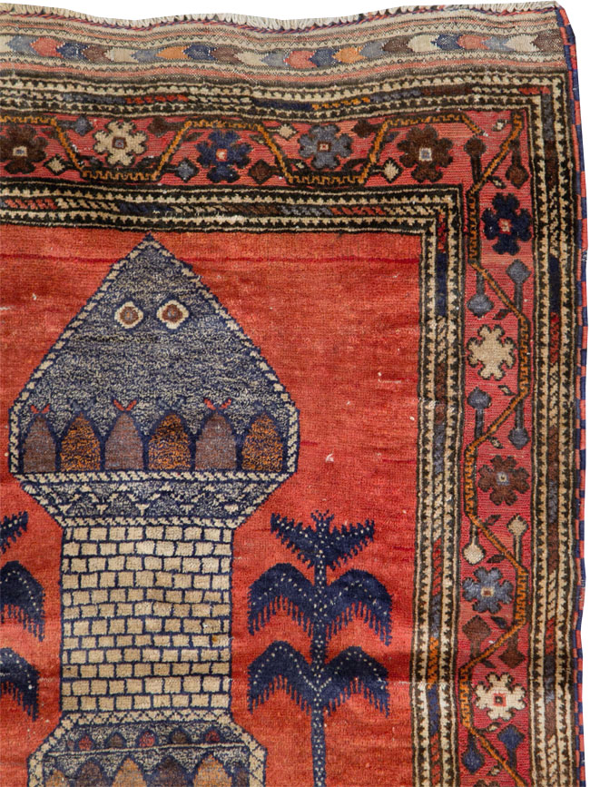Vintage Central Asian Baluch Throw Rug, No.29517 - Gsblank
