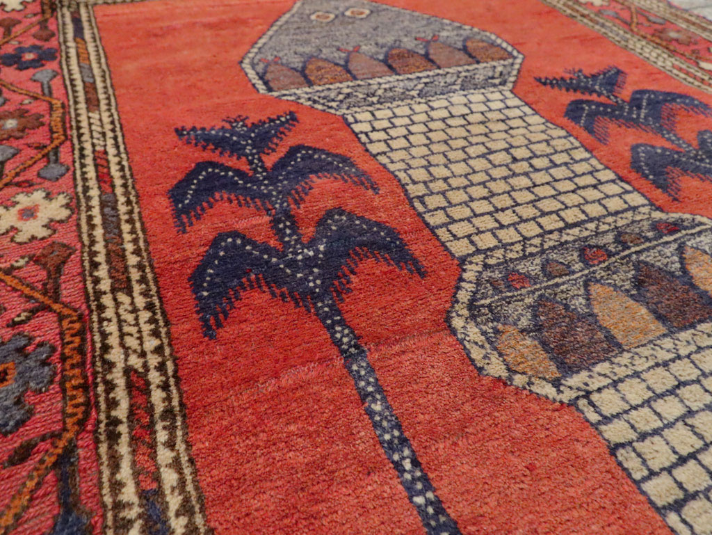 Vintage Central Asian Baluch Throw Rug, No.29517 - Gsblank