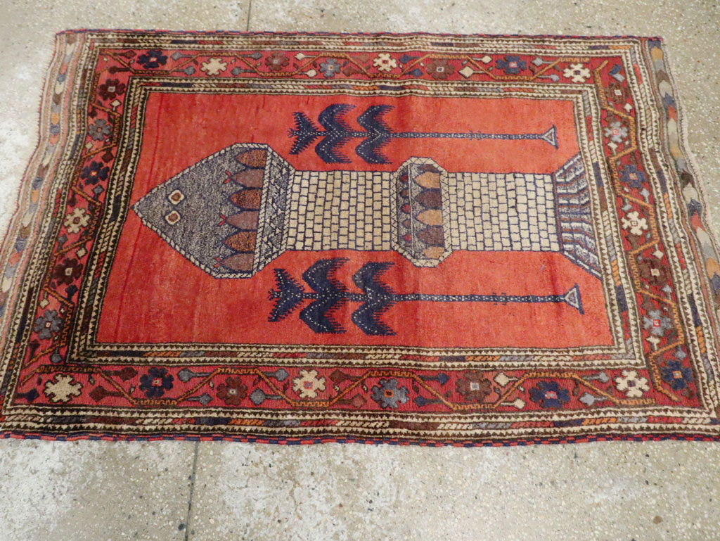 Vintage Central Asian Baluch Throw Rug, No.29517 - Gsblank