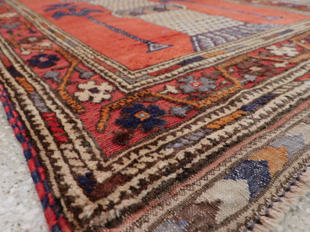 Vintage Central Asian Baluch Throw Rug, No.29517 - Gsblank