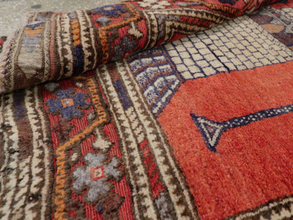 Vintage Central Asian Baluch Throw Rug, No.29517 - Gsblank