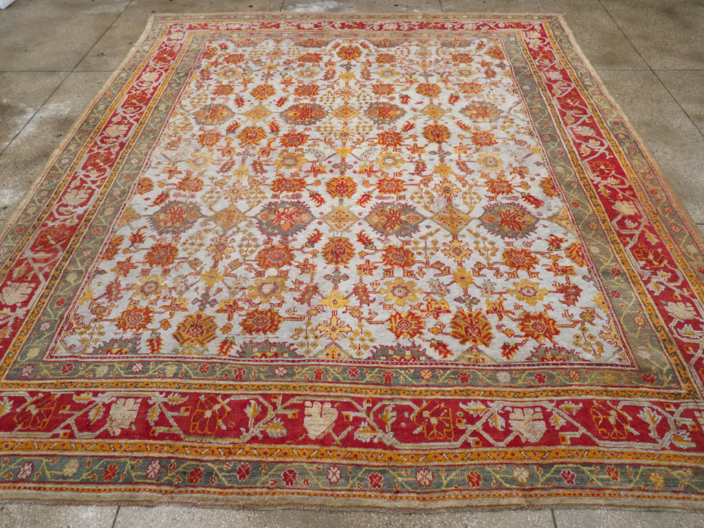 Antique Turkish Oushak Carpet, No.29519 - Gsblank