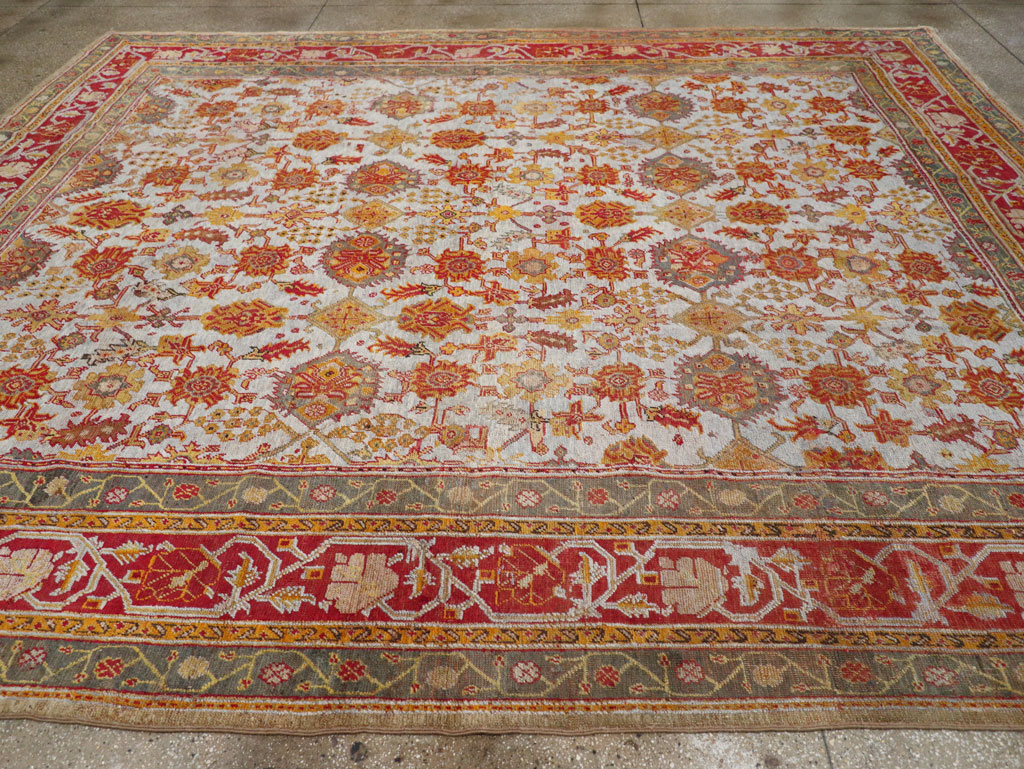 Antique Turkish Oushak Carpet, No.29519 - Gsblank