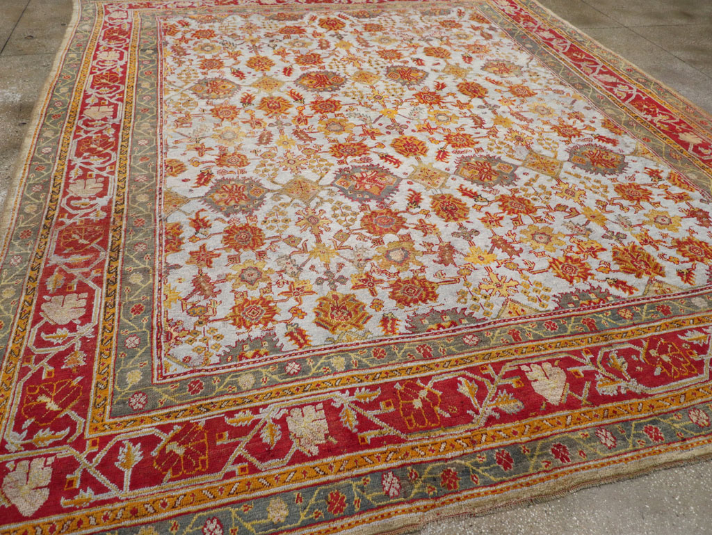 Antique Turkish Oushak Carpet, No.29519 - Gsblank
