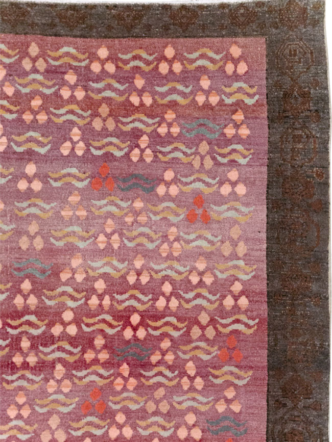 Vintage Turkish Cintamani Design Room Size Carpet, No.29529 - Gsblank