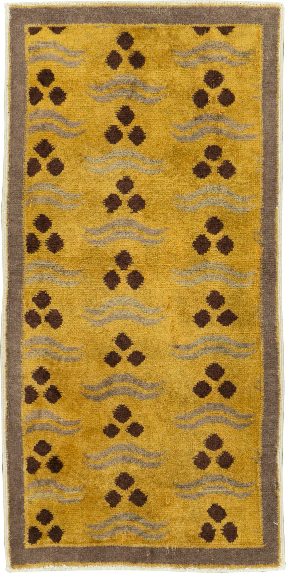 Vintage Turkish Art Deco Throw Rug, No.29545 - Gsblank