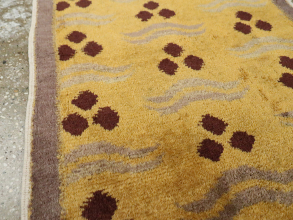 Vintage Turkish Art Deco Throw Rug, No.29545 - Gsblank