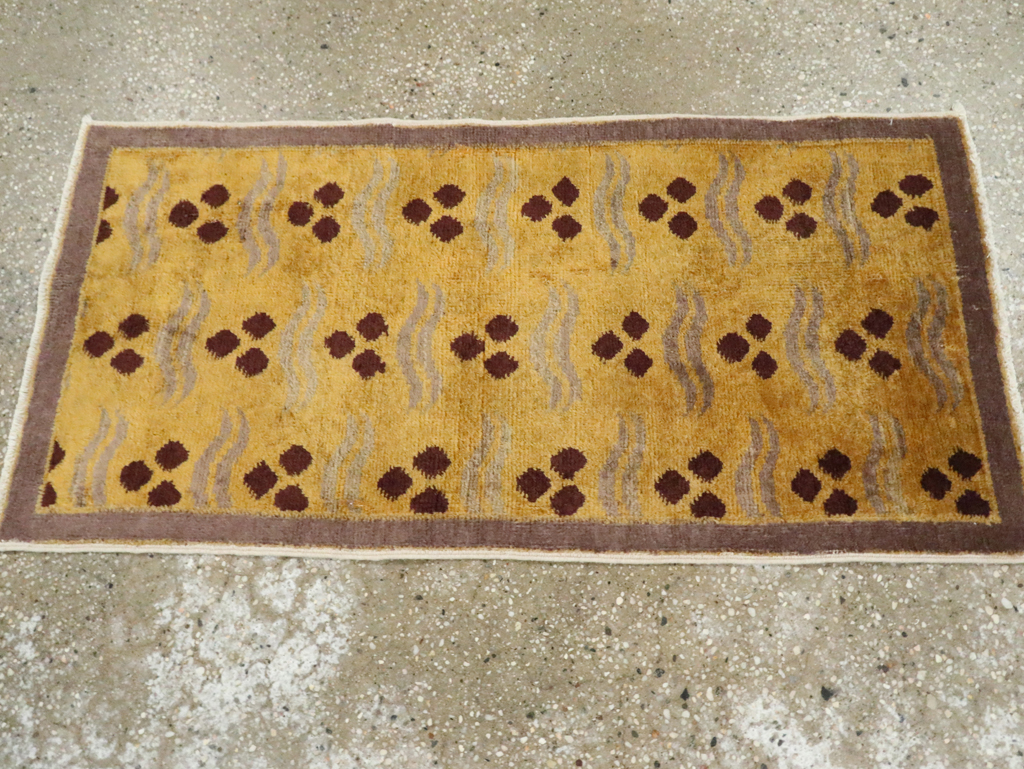 Vintage Turkish Art Deco Throw Rug, No.29545 - Gsblank