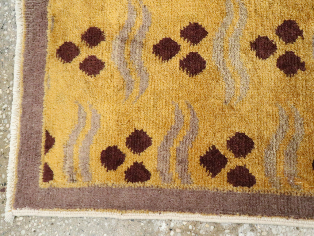 Vintage Turkish Art Deco Throw Rug, No.29545 - Gsblank