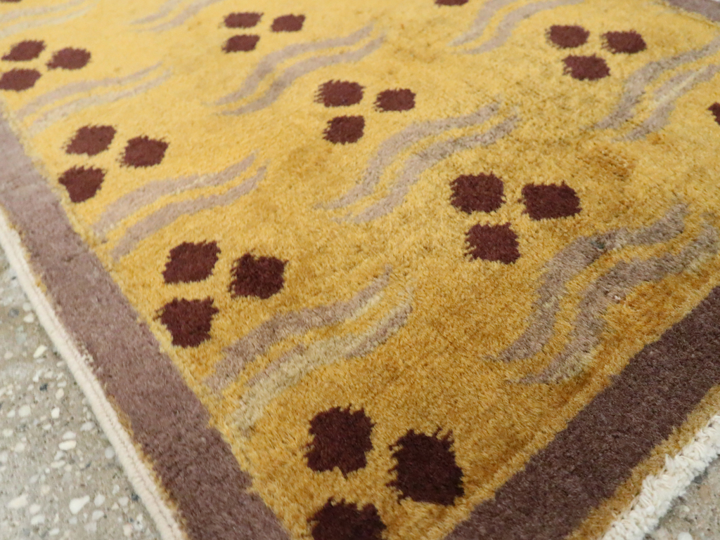 Vintage Turkish Art Deco Throw Rug, No.29545 - Gsblank