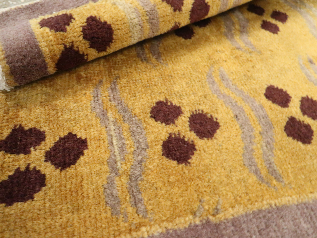 Vintage Turkish Art Deco Throw Rug, No.29545 - Gsblank