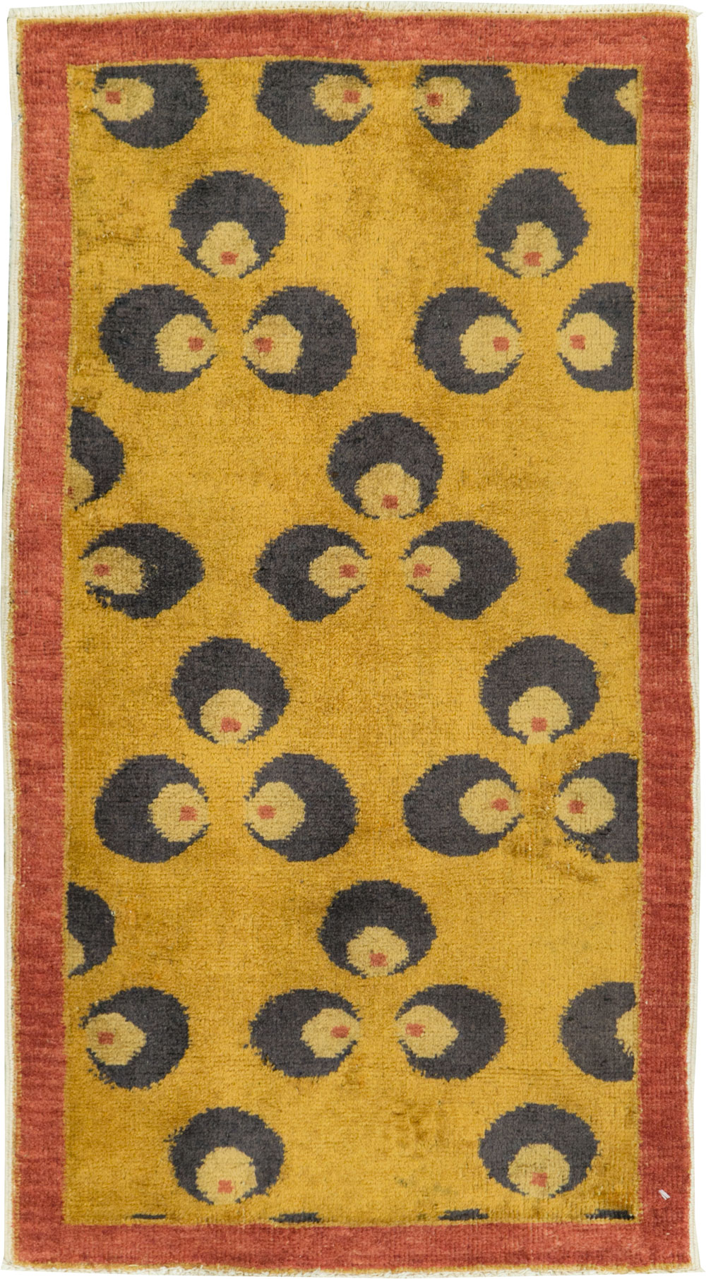 Vintage Turkish Art Deco Throw Rug, No.29549 - Gsblank