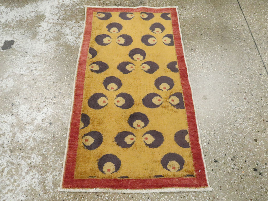 Vintage Turkish Art Deco Throw Rug, No.29549 - Gsblank